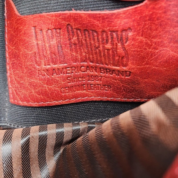 Jack Georges American Brand Leather Backpack Voyager Style Red Backpack Purse - Picture 12 of 12